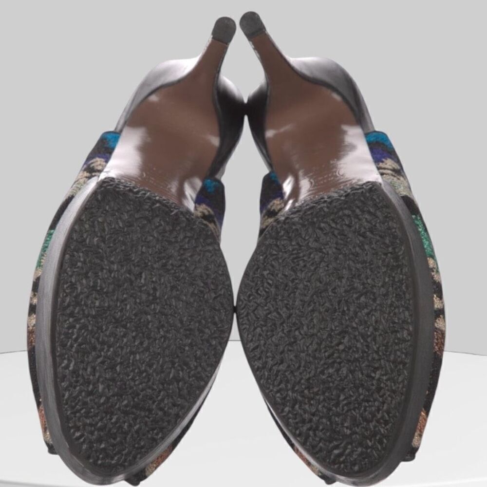 Missoni Sling Back Platform Patterned Open Toe He… - image 5